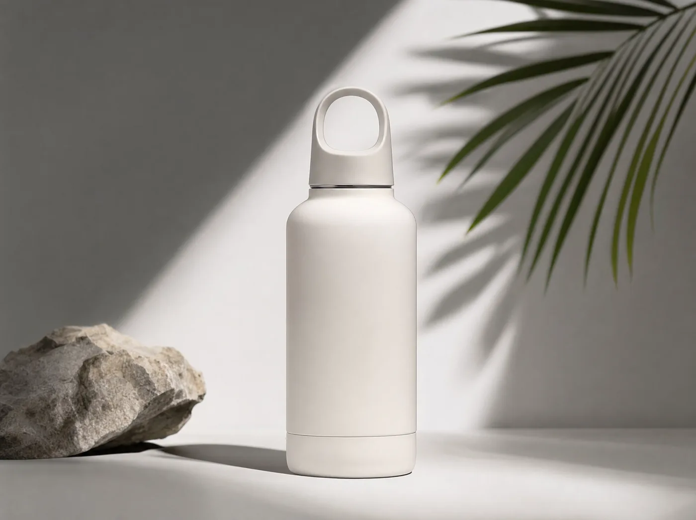 Product styled in a clean lifestyle context outside the studio's seamless background, high production value
